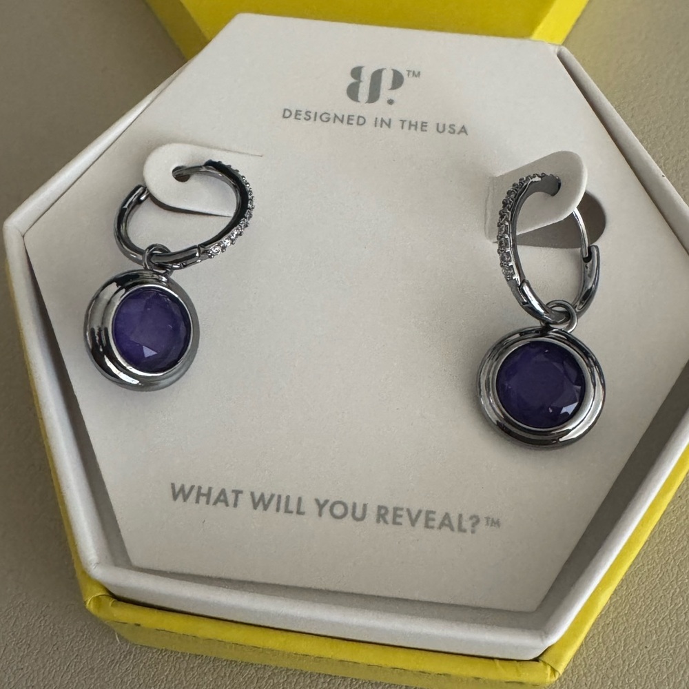 Brighton Purple Crystal Drop Earrings